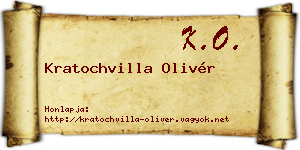 Kratochvilla Olivér névjegykártya