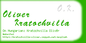 oliver kratochvilla business card
