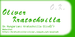 oliver kratochvilla business card